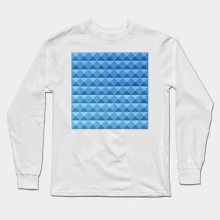 Cornflower Blue Abstract Low Polygon Background Long Sleeve T-Shirt